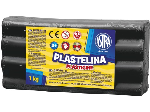 Modelovacia plastelína, veľká, 1kg, čierna, ASTRA