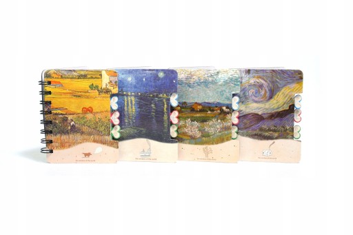 PRSTEŇOVÝ ZÁPISNÍK PRE UMELEC VAN GOGH ZÁPISOVÝ DENNÍK RÔZNE DIZAJNY