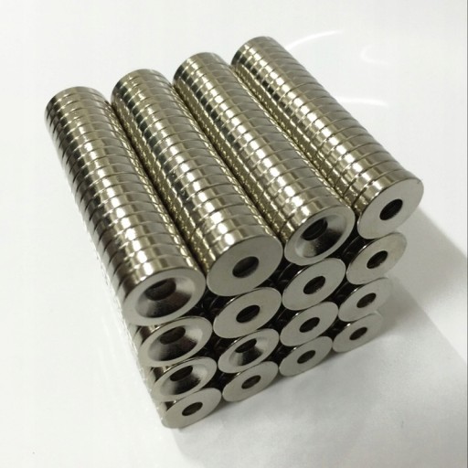 Neodymový magnet 15 x 3 mm s otvorom Strong 5 ks