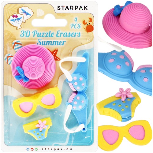 3D LETNÁ GUMA GUMA LETNÉ OKULIARE OUTFIT STARPAK 4 ks.