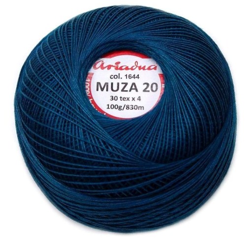 Cordonka MUZA 20 Ariadna 1644 tyrkysová 100g/820m