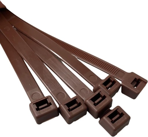 100 KS. KABELNÉ VIAZAKY KABELOVÉ VIAZAČKY HNEDÉ KABELOVÉ VIAZAČKY 4,8X200mm