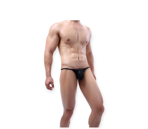 SEXY PÁNSKE ČIERNE ČIPKOVANÉ tangá