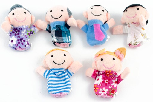 Plyšové bábky Mascot fingerlings family 6 ks