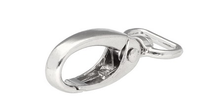 KOVOVÁ CRABINER KRAB, LESK NIKEL, 13 MM