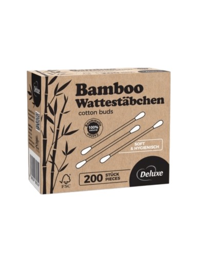 Vatové tyčinky DELUXE 200 ks, bambus
