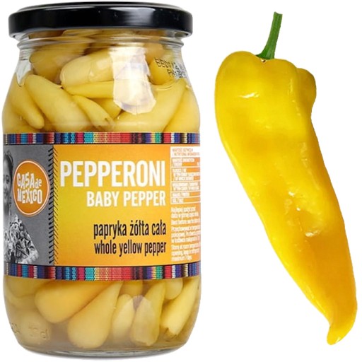 Pepperoni Pepper Yellow Yellow Baby celé 325g CASA MEXICO