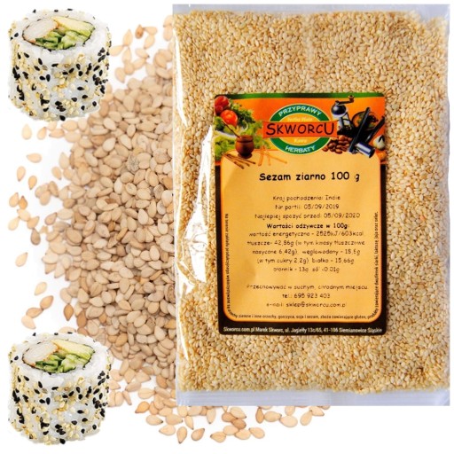 Biely sezam na sushi Biele sezamové semienka 100 g
