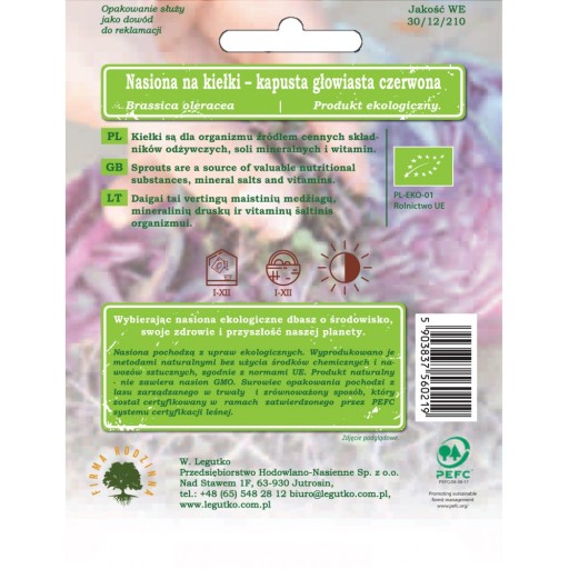 Semená na klíčky, hlavná kapusta. 10g BIO - Semená - W. Legutko