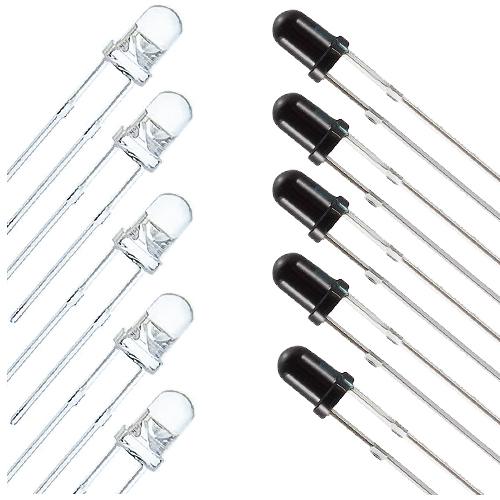 3 mm IR PRIJÍMAČ A SADA DIÓD VYSIELAČA 940nm x10