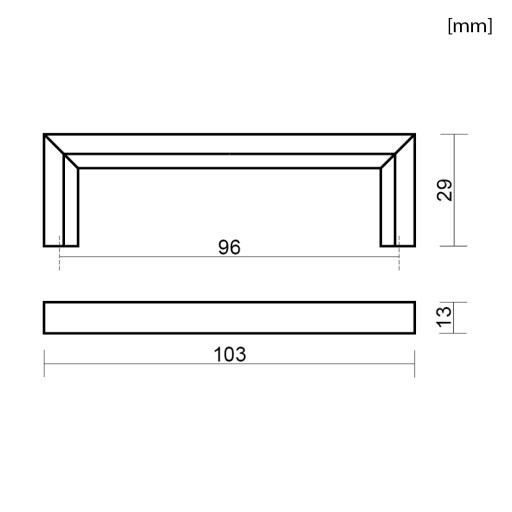 ÚCHYTKA NA NÁBYTOK, BIELA ÚCHYTKA KUCHYNSKEJ SKRINÍKY, ROVNÁ, UNIVERZÁLNA, 96MM