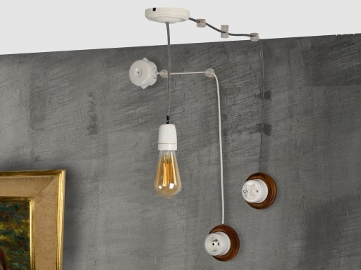 RETRO LOFT KÁBLOVÝ HÁK KERAMICKÝ 20x30mm BIELY