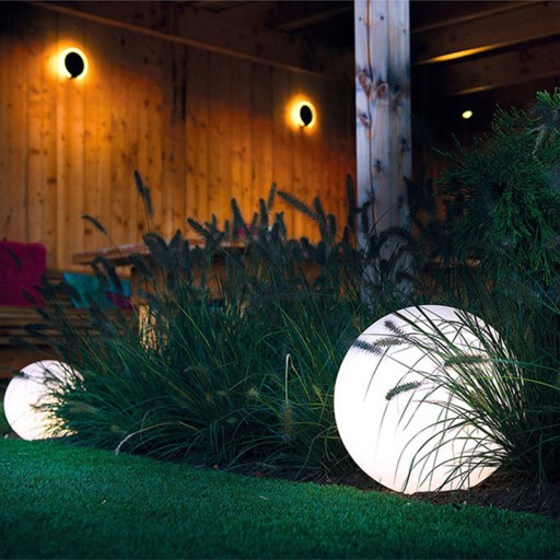 solárna záhradná lampa, mliečna, BIELA GUĽA 10cm P011