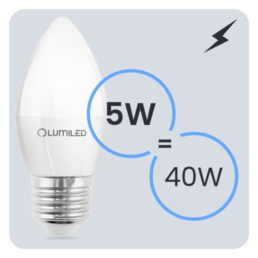 E27 LED žiarovka SVIEČKA 5W = 40W 4000K NEUTRÁLNA BIELE CCD SVIEČKA LUMILED
