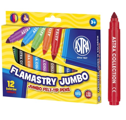 JUMBO popisovače Hrubé popisovače 12 farieb ASTRA