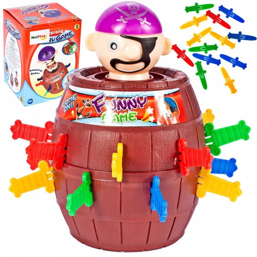 RODINNÁ ARKÁDOVÁ HRA CRAZY BARREL PIRATE SKÁKANIE V SUDE