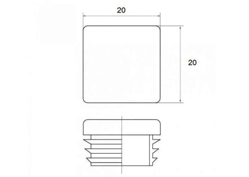 Plastový uzáver 20x20mm 50 kusov