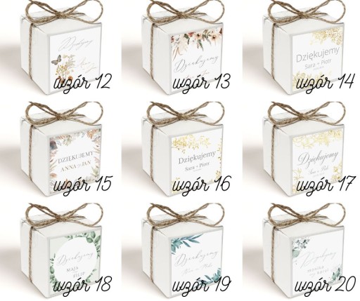 Ďakujem box Wedding 2 PERS fondán. VZORKY