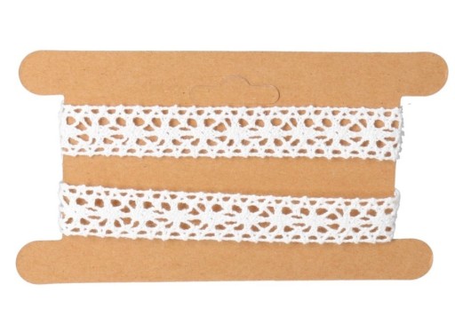 TEHLA BAVLNENÁ ČIPKA, BIELA, 4M, 1,7CM