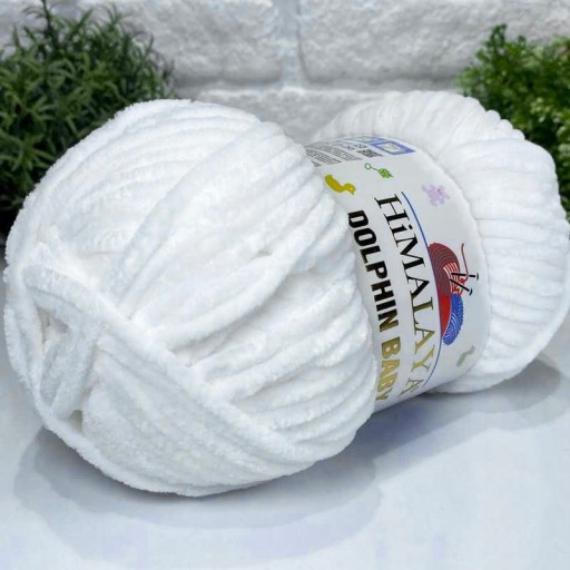 PRIADZA DOLPHIN BABY HIMALAYA BIELE HRUBÝ POLYESTER 80301