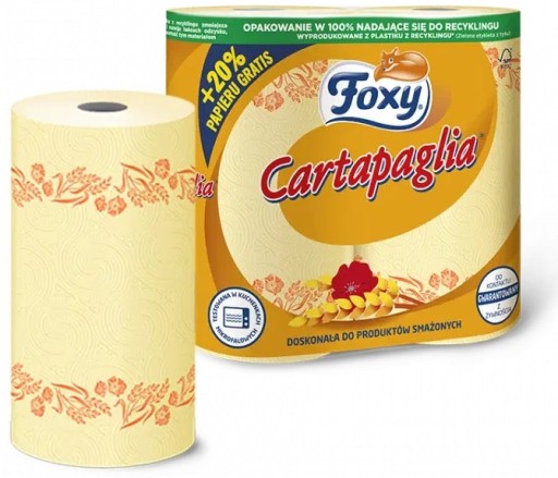 Papierová kuchynská utierka Foxy Cartapaglia, zdobená, embosovaná, 2 rolky