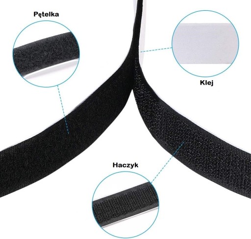 VELCRO PÁSKA SO SAMOLEPIACIM LEPIDLOM 16 mm SET