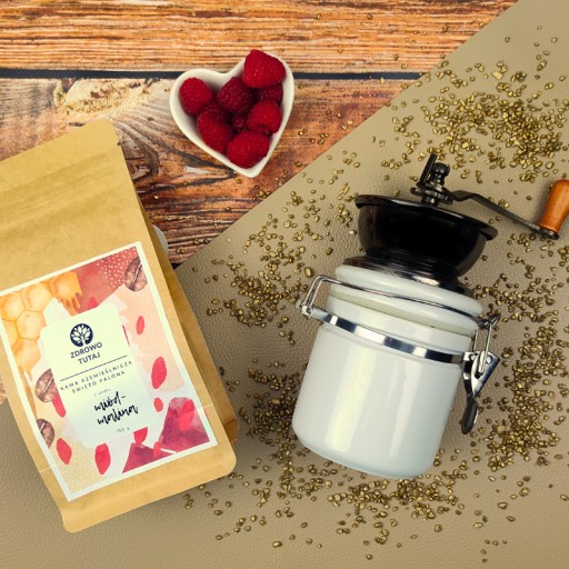 Zrnková káva Arabica s príchuťou MED-MALINA, čerstvo pražená, 150 g