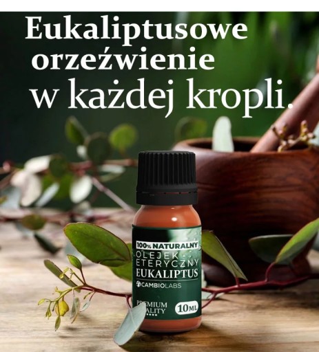 EUKALYPTUSOVÝ ESENCIÁLNY OLEJ, DÝCHACÍ OLEJ, pre voňavé studené CambioLabs