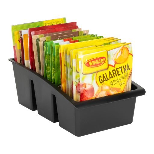 KUCHYŇSKÝ ORGANIZÁTOR NÁDOBA NA KORENIE PRIESTORY NA BYLINKY 25x15CM ČIERNA