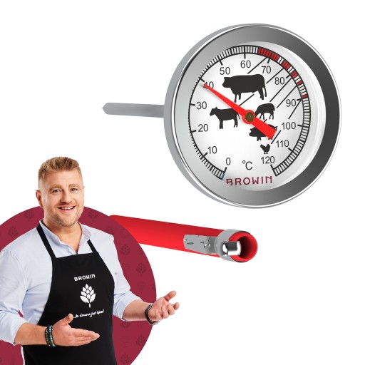 Teplomer na pečenie mäsa, varenie a údenie