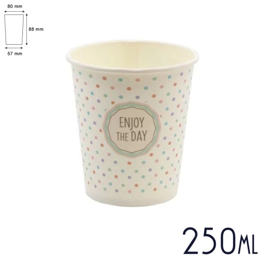 Papierové šálky na kávu 250 ml - PASTELOVÉ šálky na čaj 100 ks