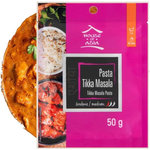 Pasta Tikka Masala Stredne pikantné vrecúško na indický spôsob 50g DOM ÁZIE