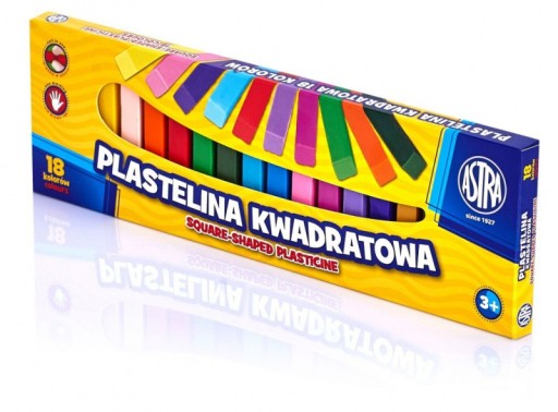 Štvorcová plastelína Astra 18 farieb