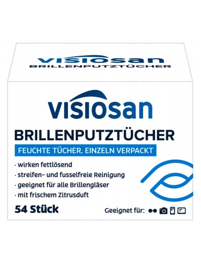 Visiosan Čistiace obrúsky na okuliare Nemecko 54 ks. Brillen Putztucher