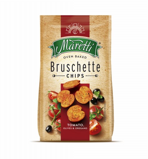 Maretti Bruschette Chips s príchuťou paradajok a olív 70