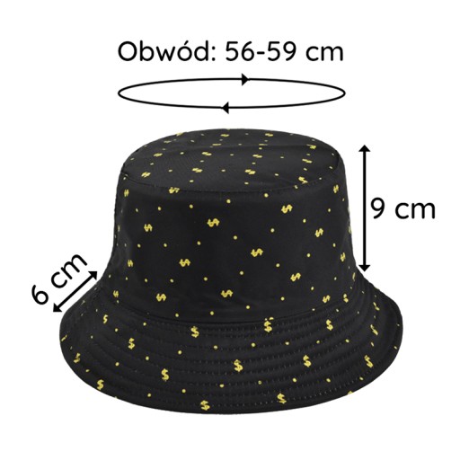 Bucket Hat Letný rybársky klobúk, čierny dolár