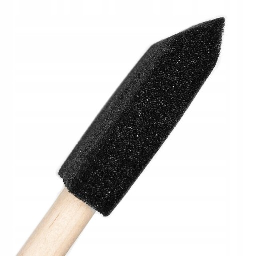 Plochá penová hubková kefa s drevenou rukoväťou - čierna, 45x25mm 1 ks.