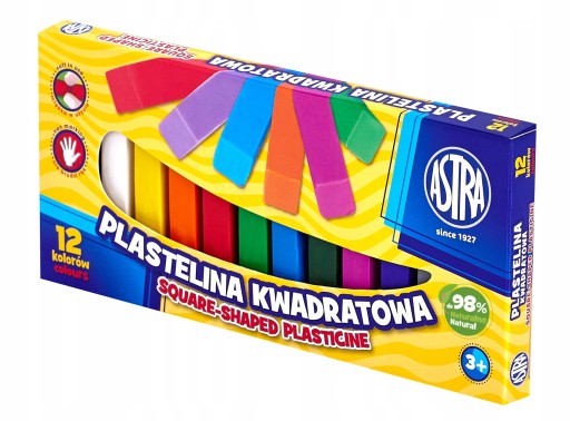 Štvorcová plastelína ASTRA 12 FARIEB POĽSKO