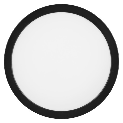 LED stropný panel, povrchová montáž, okrúhly, čierny, 24 W, nebliká, CCD lampa