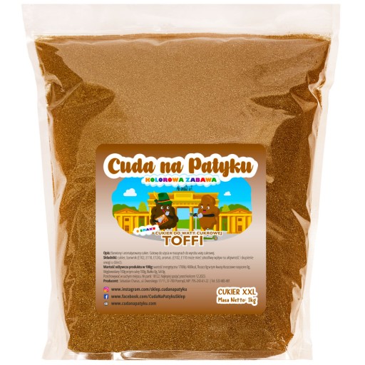 Farebný cukor na cukrovú vatu do stroja na ochutené TOFFI 1 kg