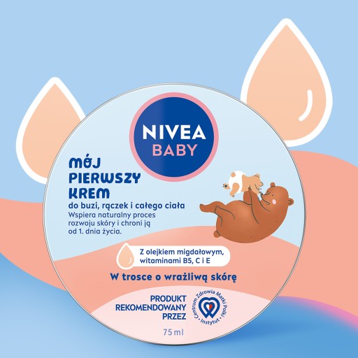 NIVEA BABY MY FIRST KRÉM pre deti, dojčatá, tvár, ruky, telo, 75 ml