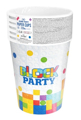 HRNČEKY LEGO kocky PARTY Papierové poháre 6 ks