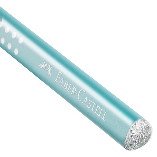 Trojhranná ceruzka Sparkle Jumbo Faber-Castell B, tyrkysová