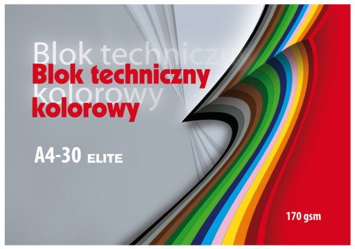 FAREBNÝ ŠKOLSKÝ TECHNICKÝ BLOK, FORMÁT A4, 30 FAREBNÝCH RIADKOVÝCH LISTOV