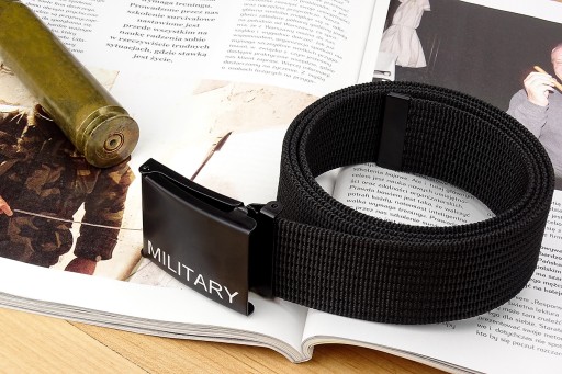 Pánsky vojenský opasok BLACK MILITARY Webbing