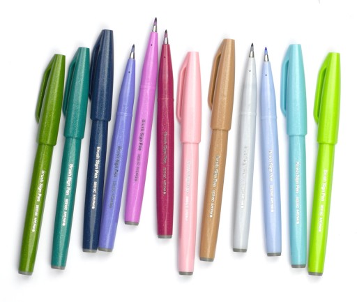 BRUSH Pentel Sign Pen SES15 GREEN popisovacie pero