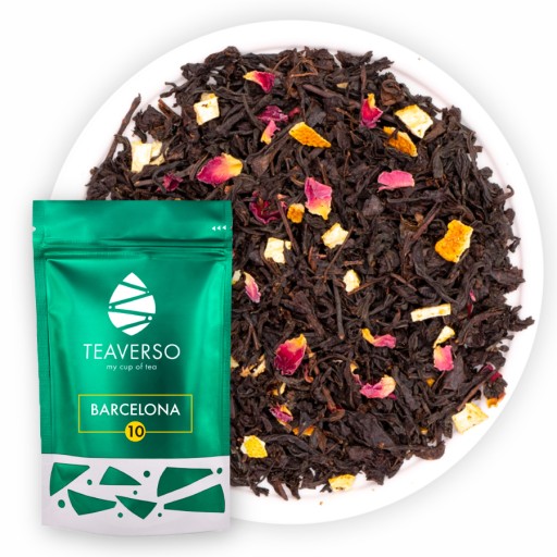 ČIERNY LISTOVÝ ČAJ ŠPANIELSKA MANGERÍNKA RUŽA BARCELONA TEAVERSO 50G