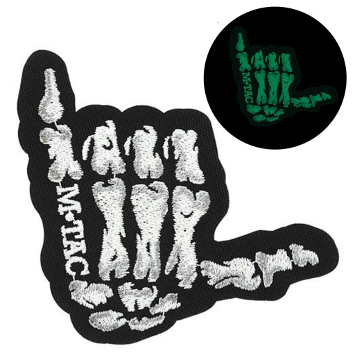 NÁŠIVKA NA VELCRO NÁPIS SHAKA VŠETKO OK SKELET M-TAC VÝŠIVKA FLORESCENT