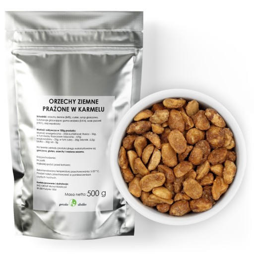 ARAŠIDY V KARAMELI, pražené arašidy 500g