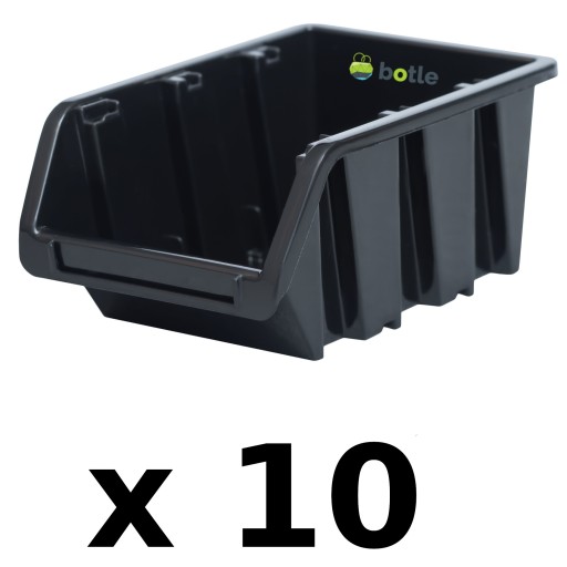 10x Kontajner garážový 80x115x60 mm Čierny